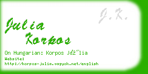 julia korpos business card